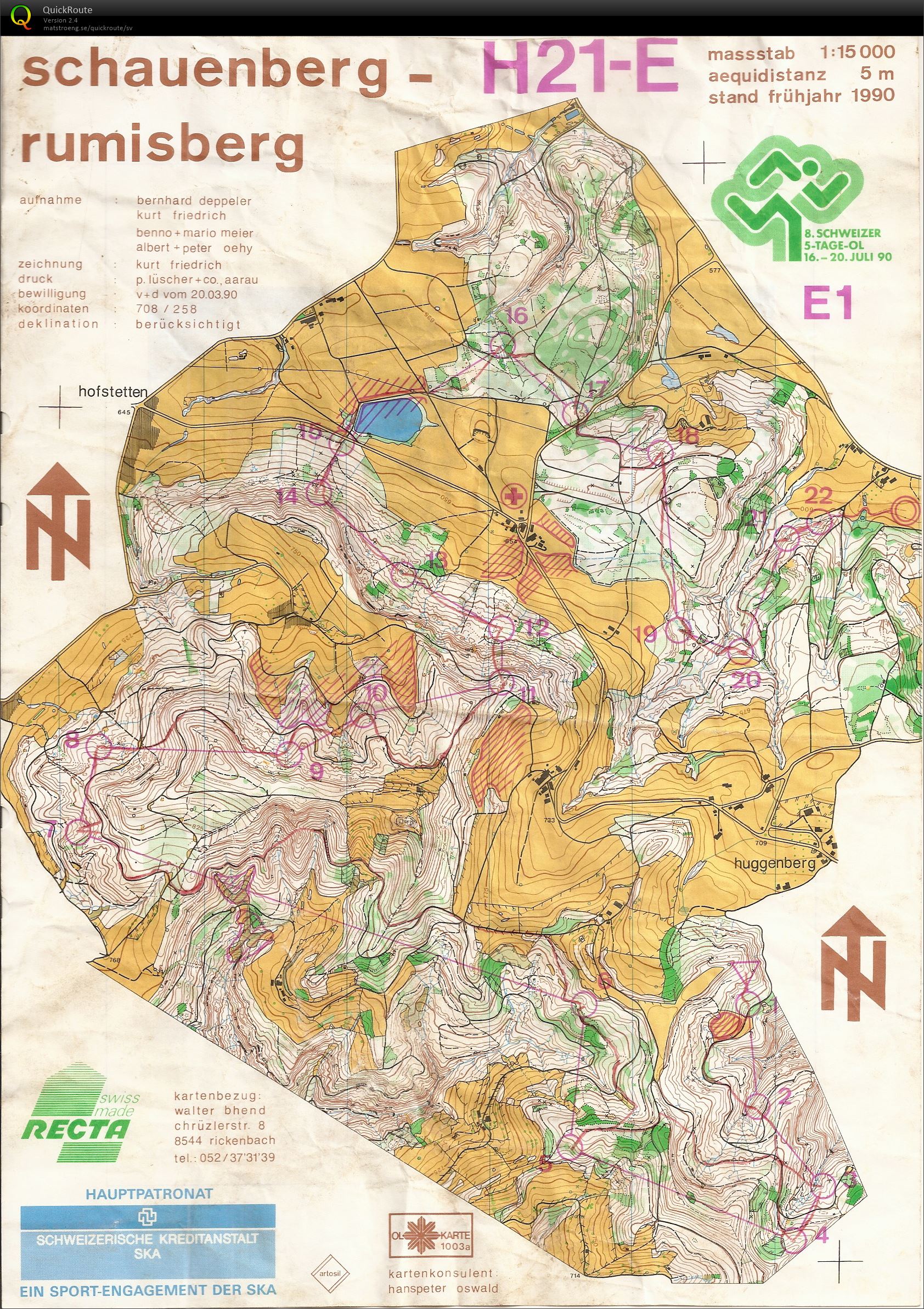 Schweizer 5 tage OL E1 (1990-07-16)