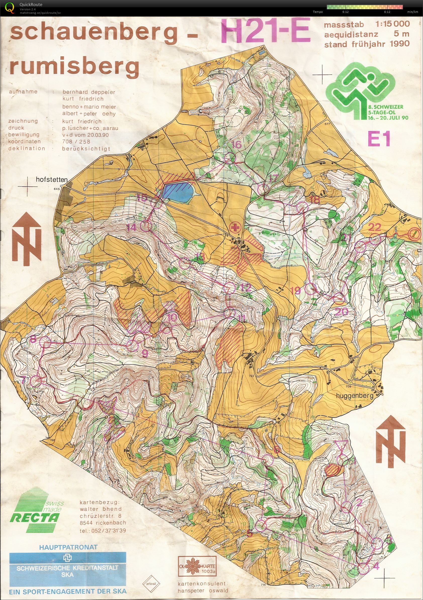 Schweizer 5 tage OL E1 (1990-07-16)